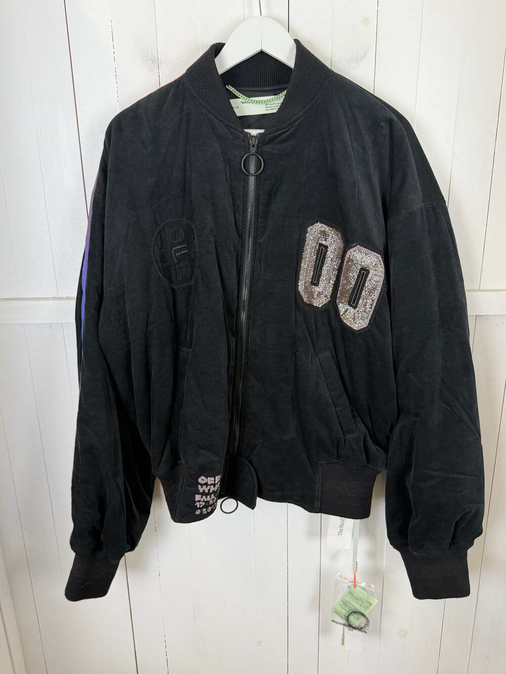 OFF-WHITE Black Pink Cotton Activewear Jacket XS NWT